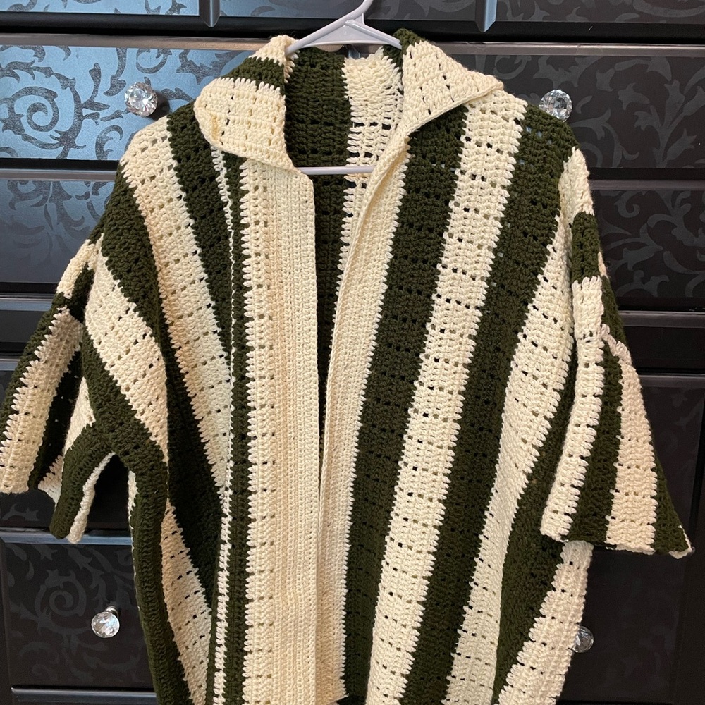 Nigerian Handmade Striped Crochet Jacket One Size